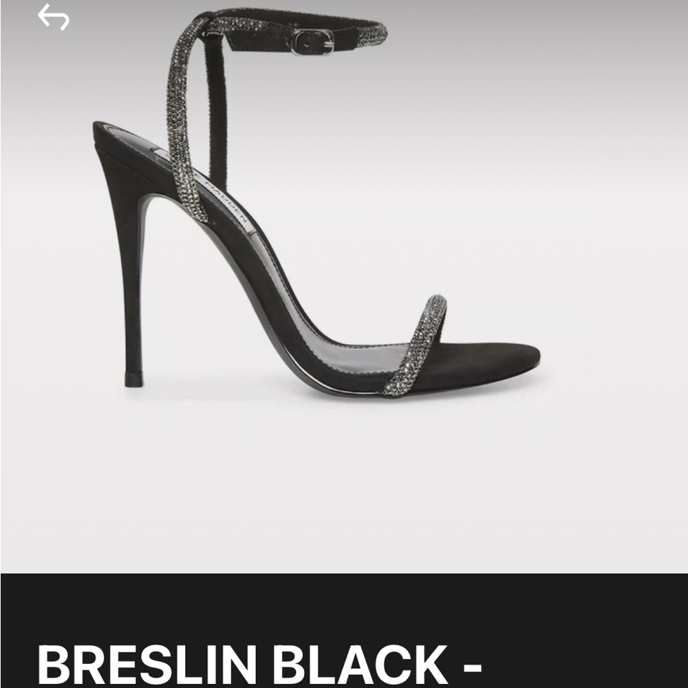 Black rhinestone Steve Madden stiletto sandal WITH BOX
